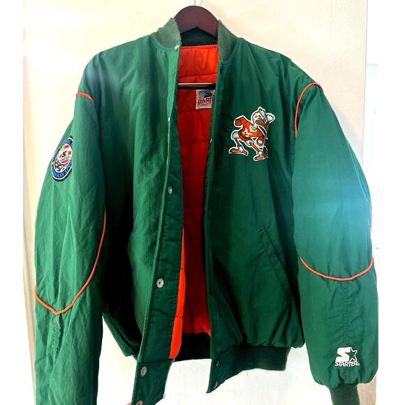 RETRO vintage MIAMI HURRICANES STARTER STYLE JACKET size L in great condition